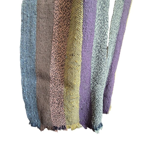 Woven Striped Scarf Grey Brown Peach Purple Blue 68 Inches CM2004 - Picture 2 of 6